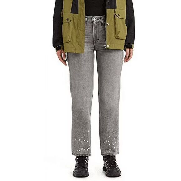 LEVIS Low Pro Jeans Womens Size 30 Gray Denim Mid Rise Straight Leg‎ A09640017 - Picture 1 of 6